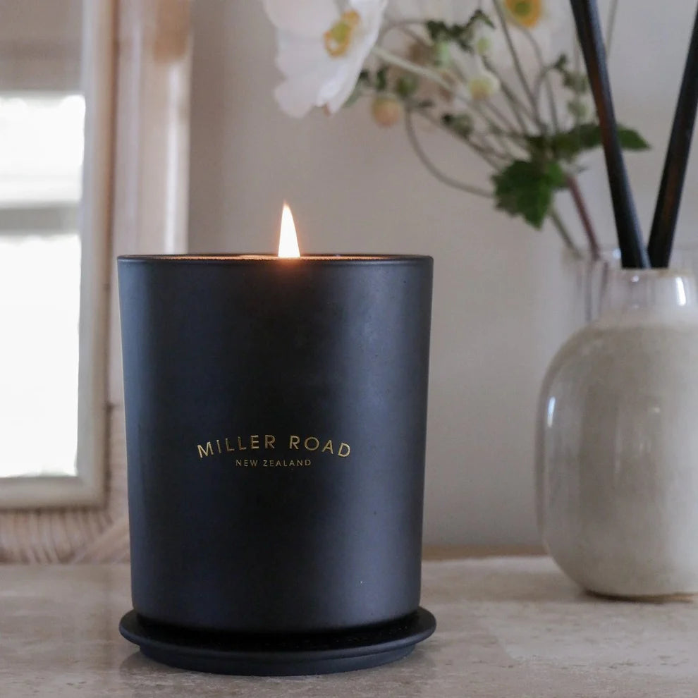 Miller Road Black Luxury Candle - Lime, Basil & Manderin