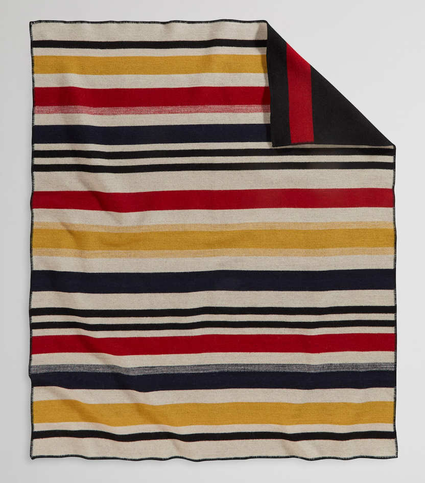 Pendleton Bridger Wool Blanket - Black Boulder Stripe