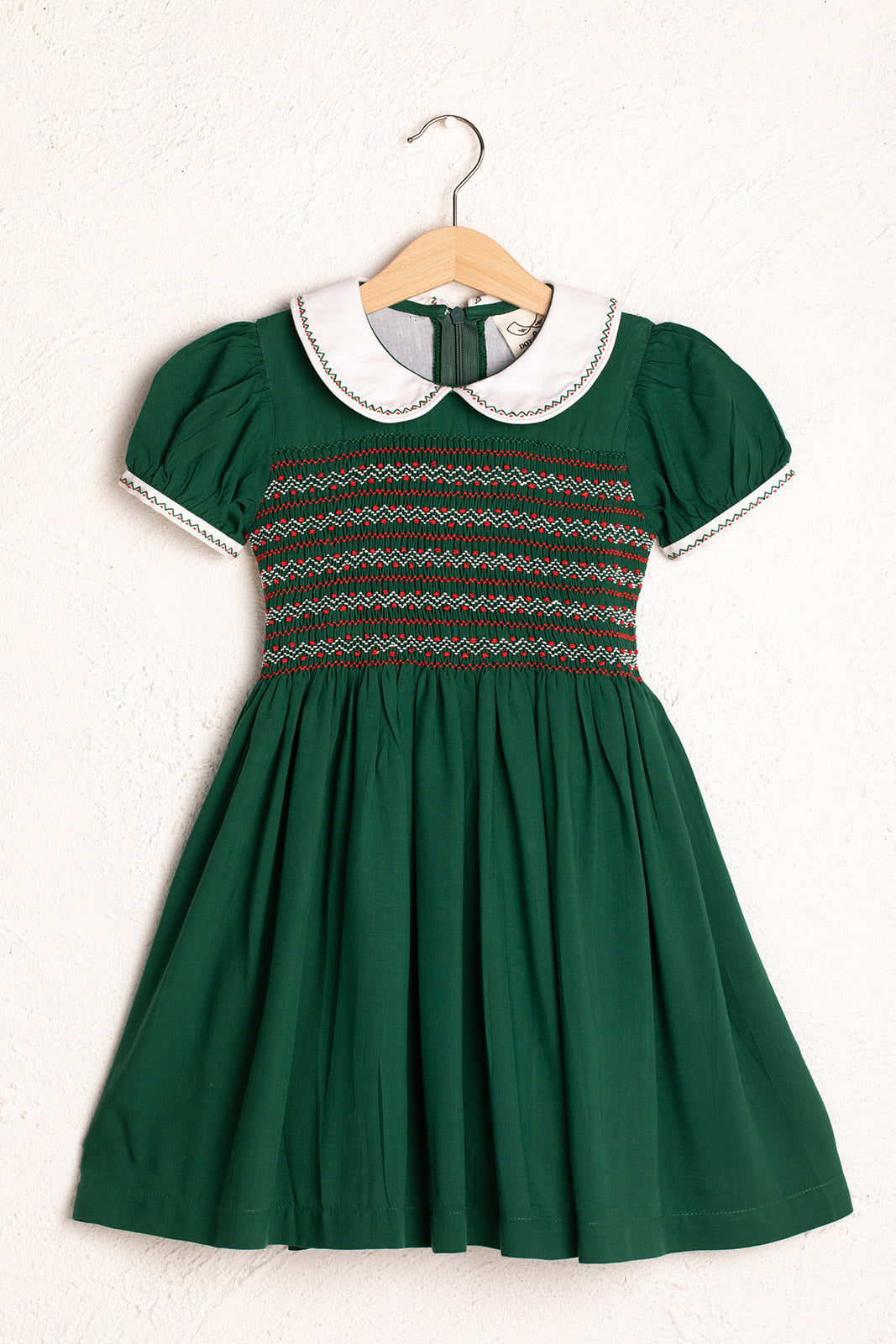 Dot & Mila Green Smocked Dress Size 3
