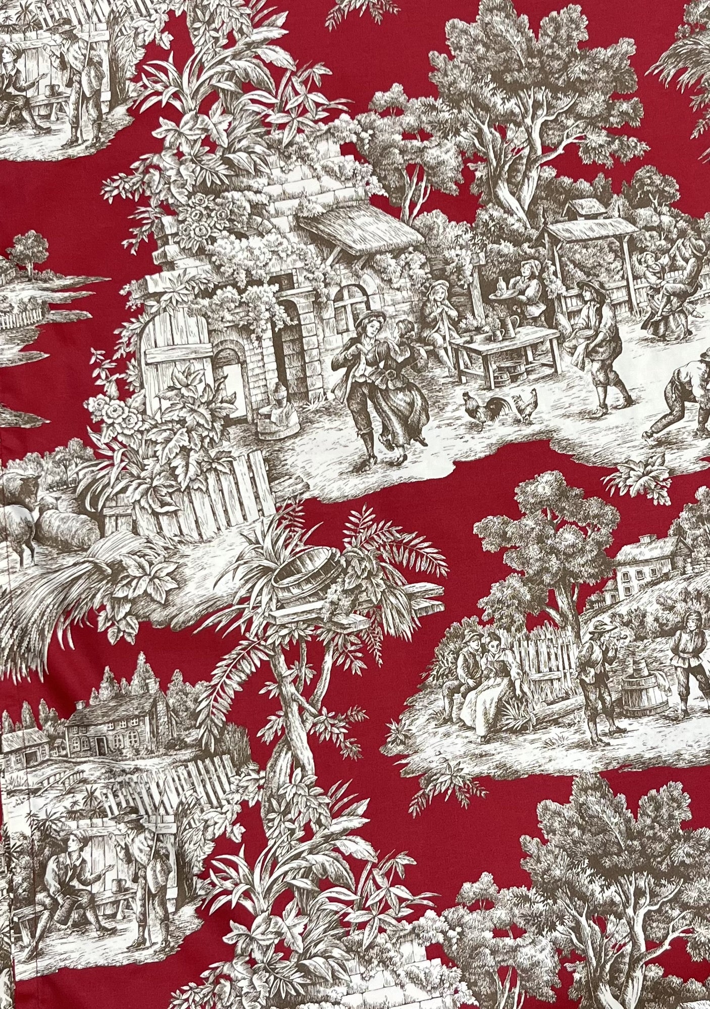 Duralee Ernst Toile Tablecloth Red 1.36x4m