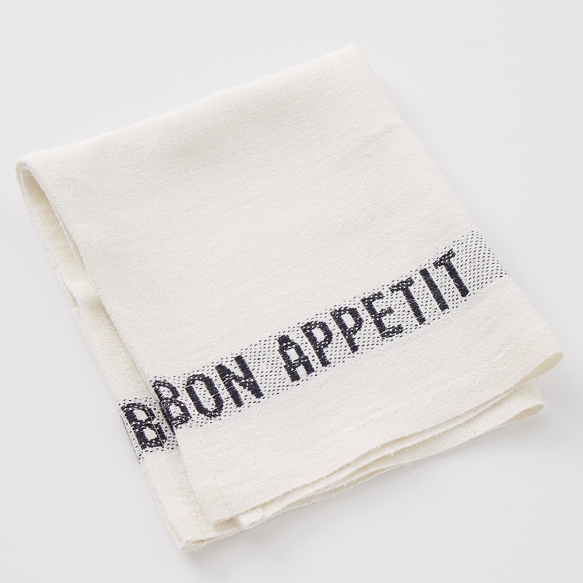 Charvet Napkin/Placemat Bon Appetit White/Black Set of 4