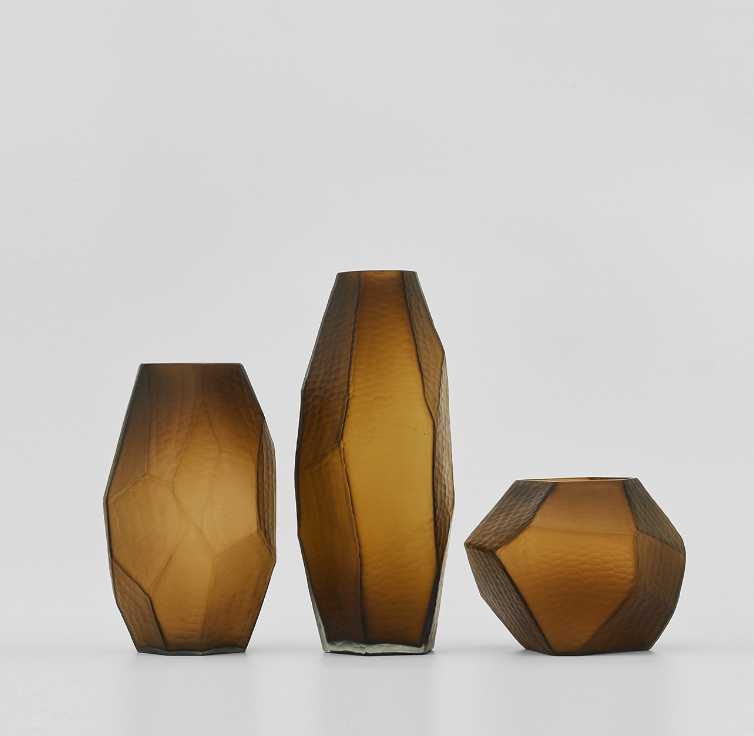 Flinders Bevel Vase Small Amber