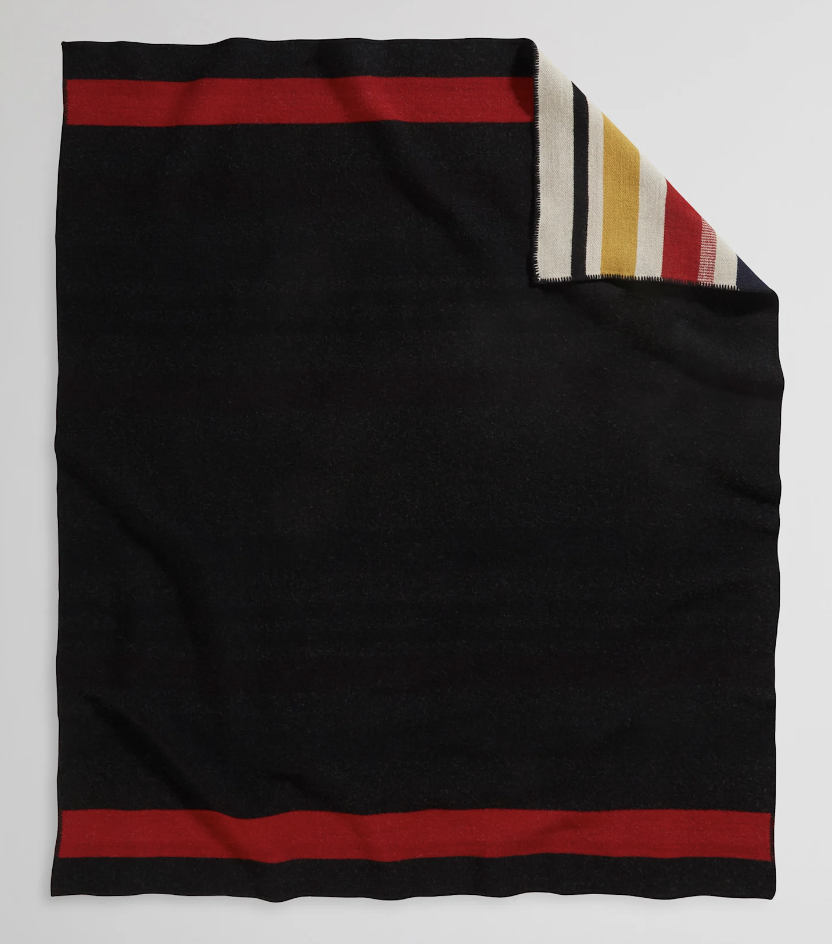Pendleton Bridger Wool Blanket - Black Boulder Stripe