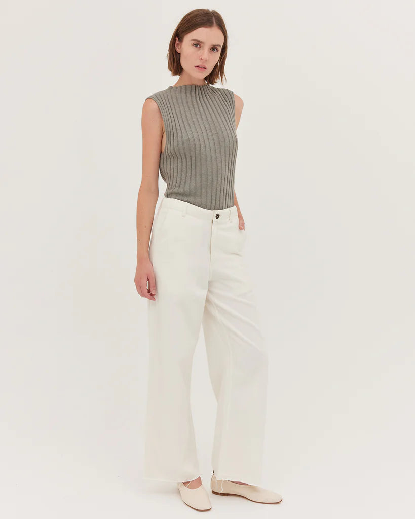 Cloth & Co Wide Leg Denim Jean Natural