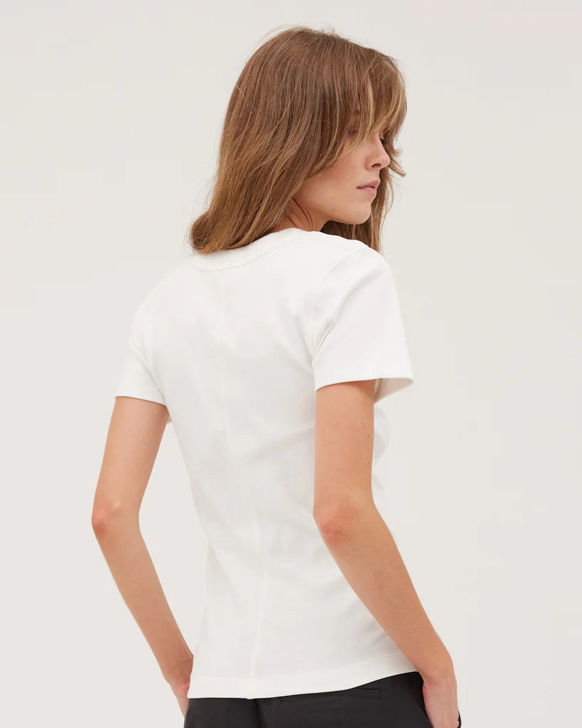 Cloth & Co Ribbed Tee White