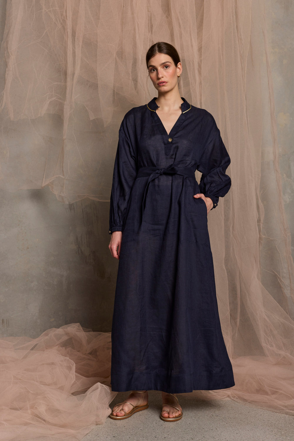 Luxe de Valentina Plaza Kaftan Navy