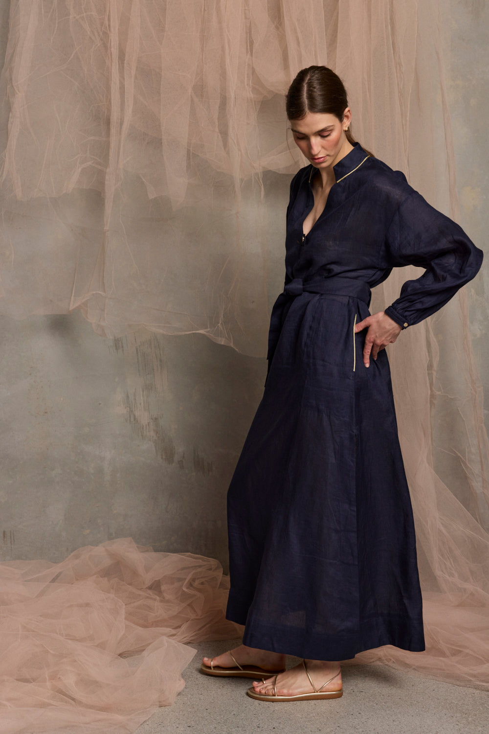 Luxe de Valentina Plaza Kaftan Navy