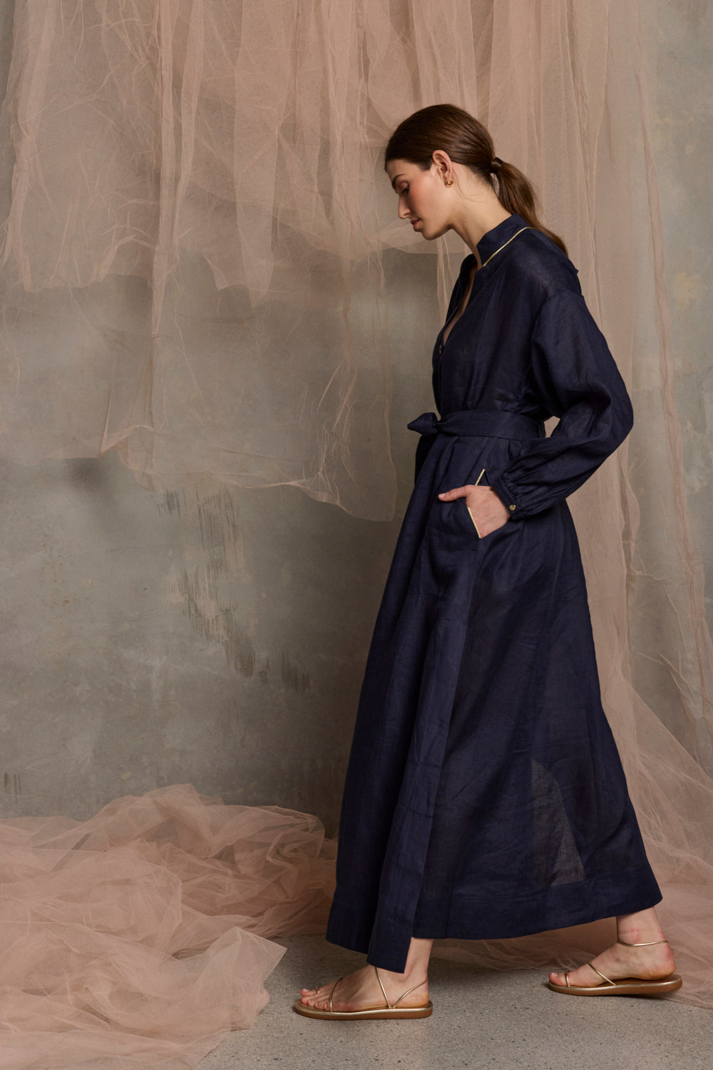 Luxe de Valentina Plaza Kaftan Navy