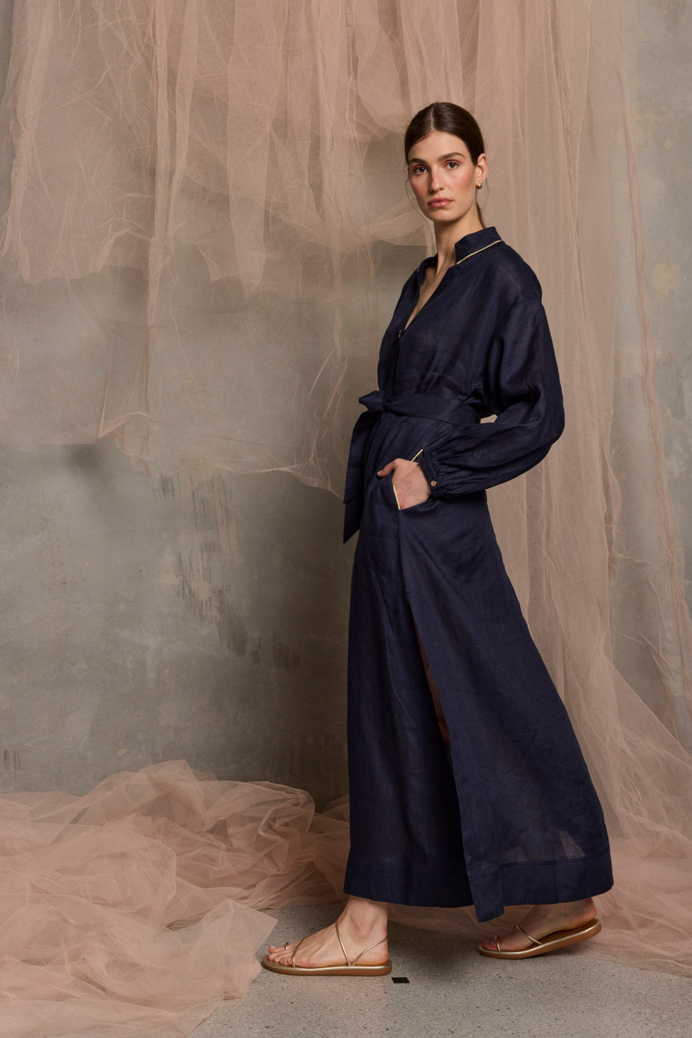 Luxe de Valentina Plaza Kaftan Navy
