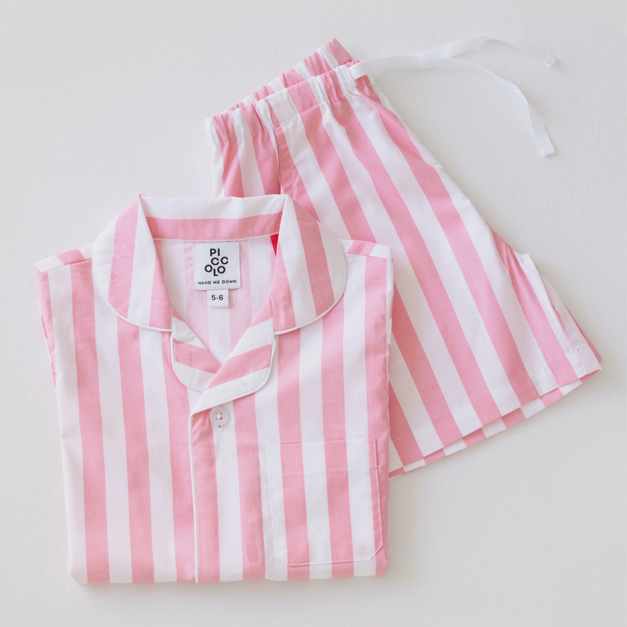 Piccolo Children's Striped Shorty PJ's Pink