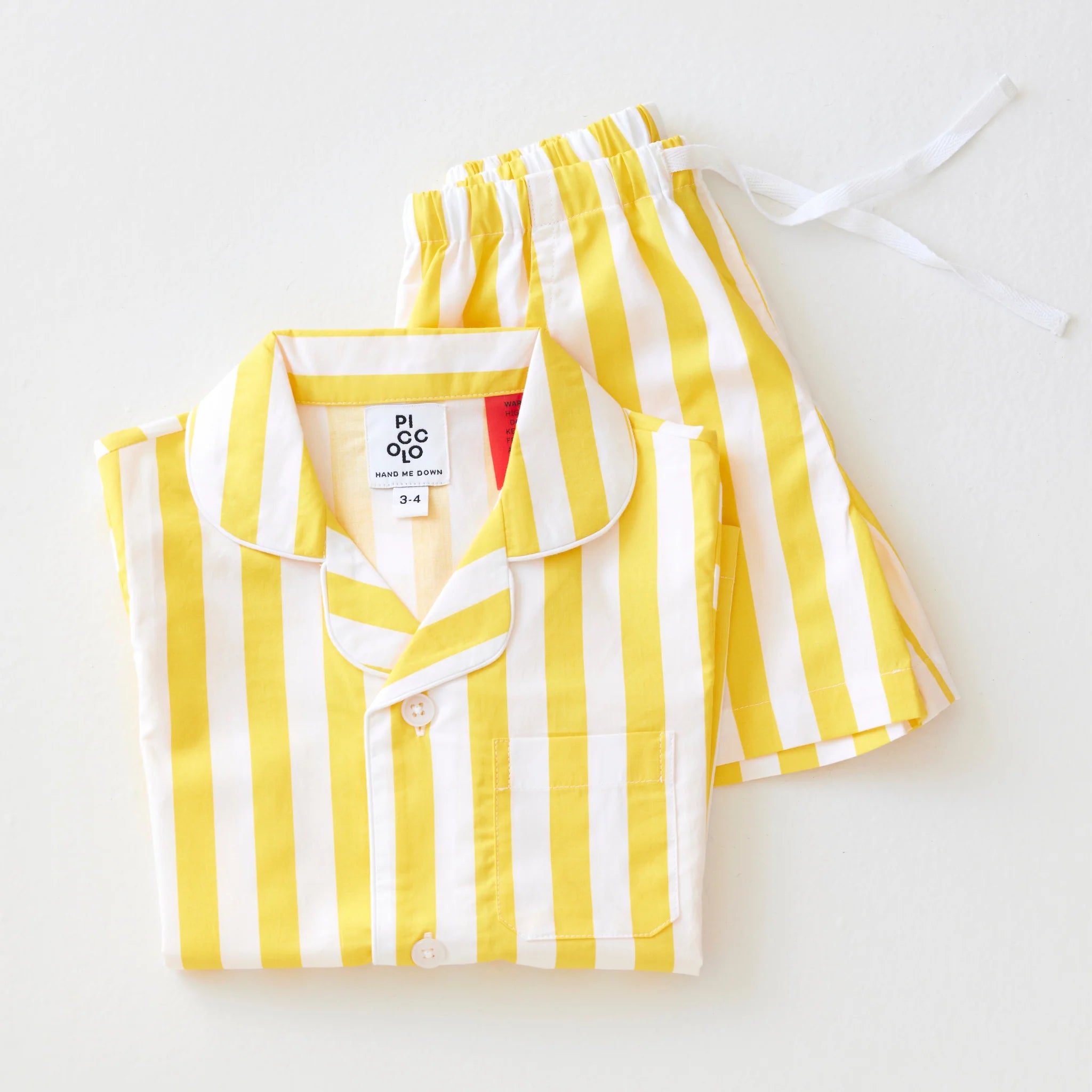 Piccolo Children's Striped Shorty PJ's Yellow