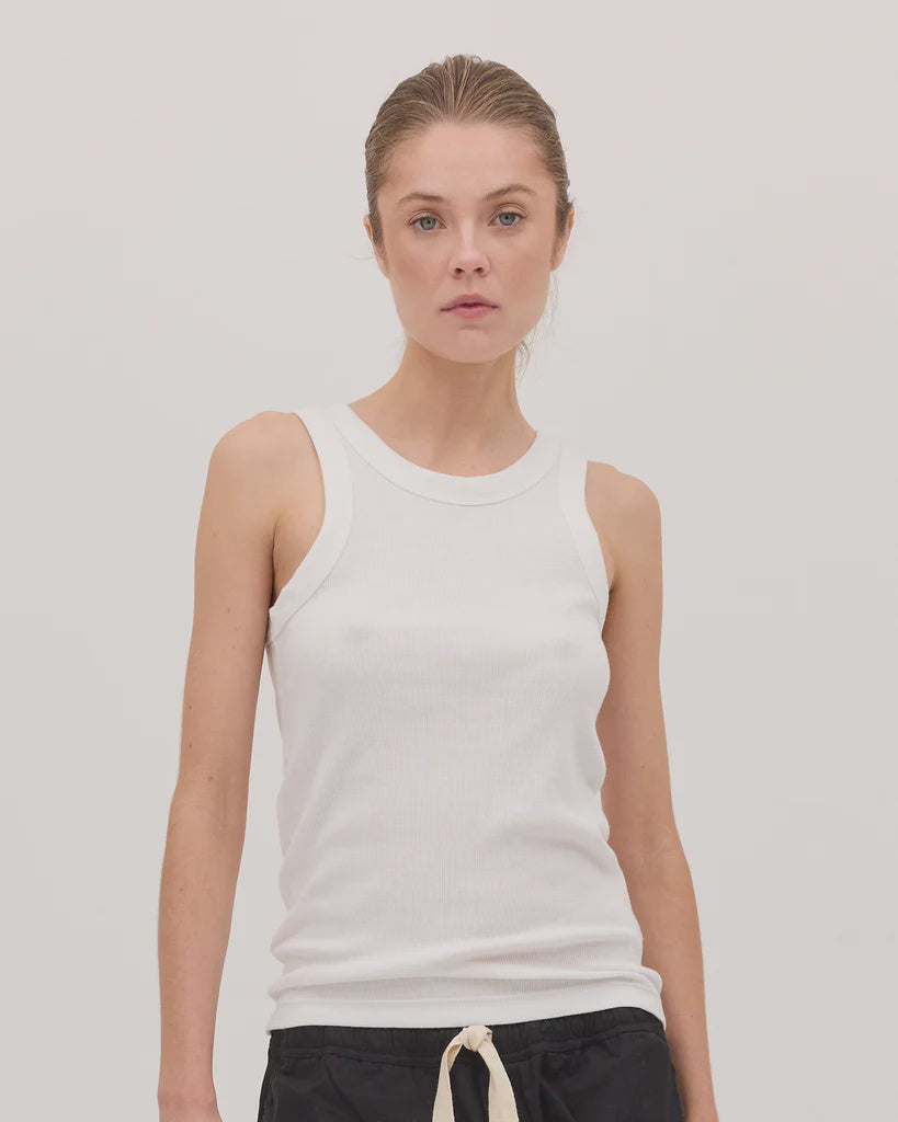 Cloth & Co Ribbed Tank White