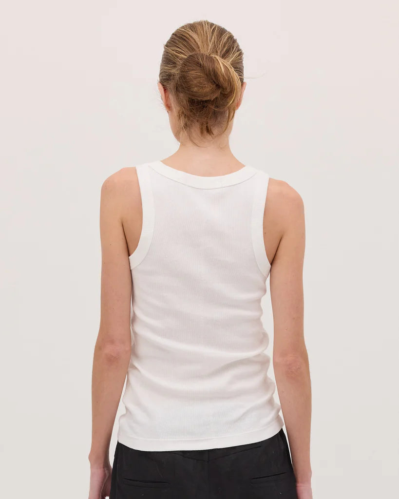 Cloth & Co Ribbed Tank White