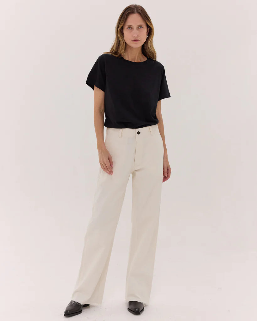 Cloth & Co Wide Leg Denim Jean Natural