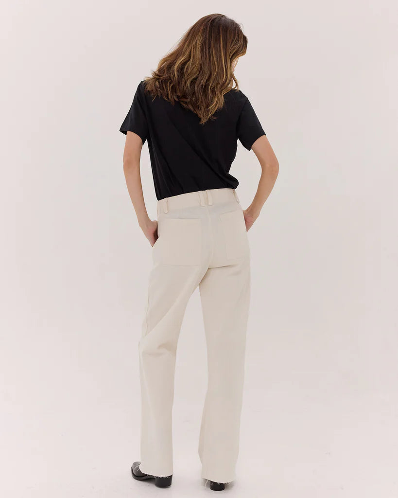 Cloth & Co Wide Leg Denim Jean Natural