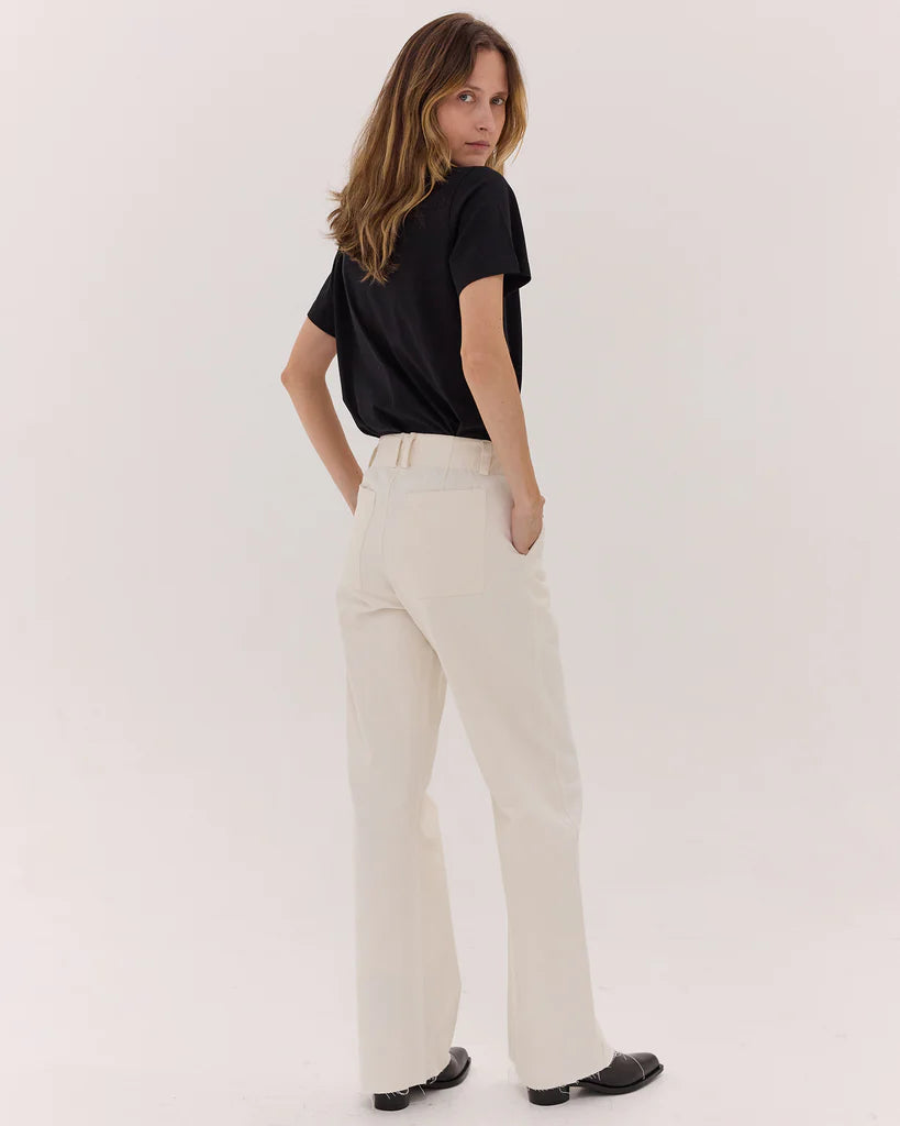 Cloth & Co Wide Leg Denim Jean Natural