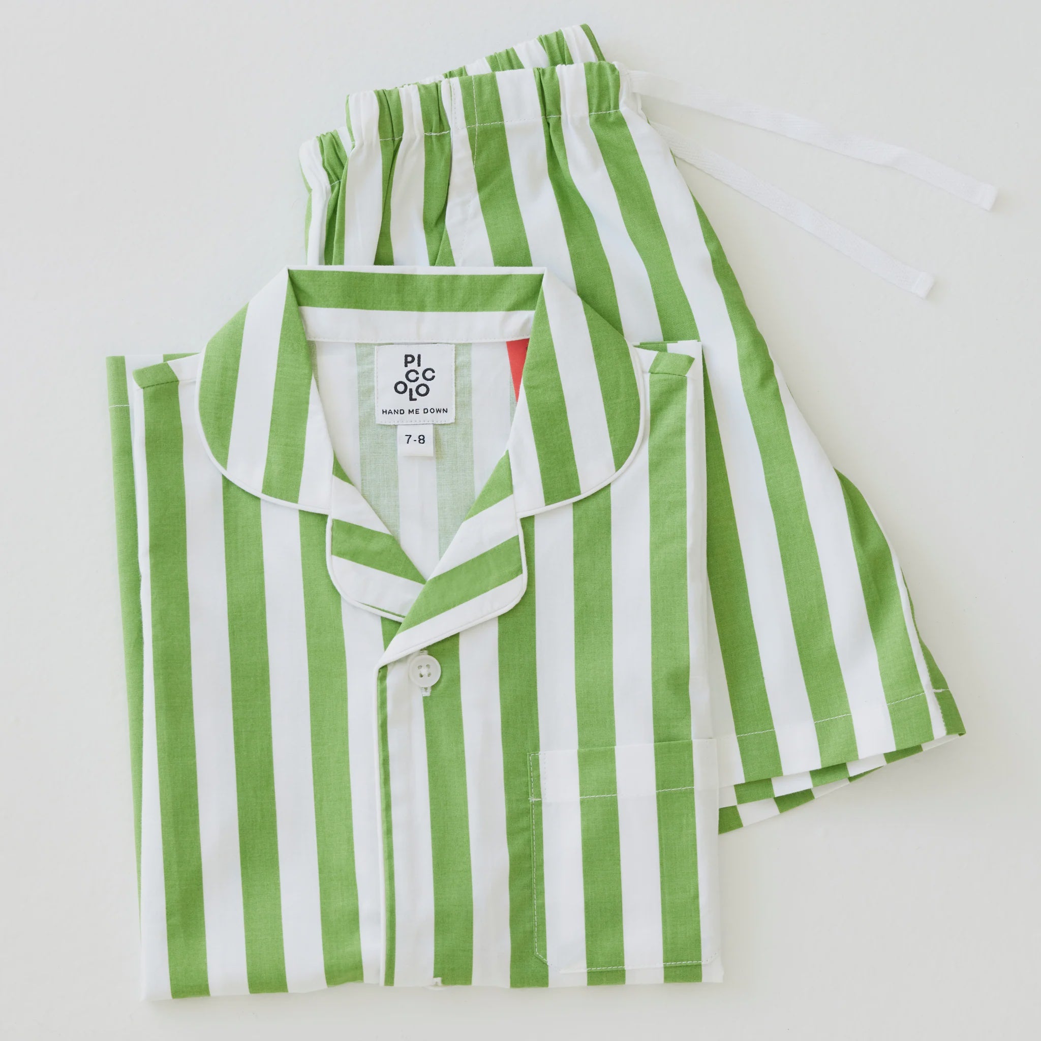 Piccolo Children's Striped Shorty PJ's Green