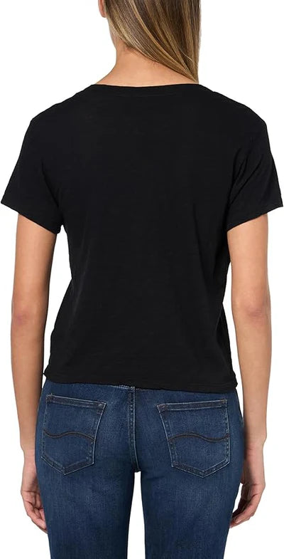 Eli V-neck Cotton Tee Black by Velvet
