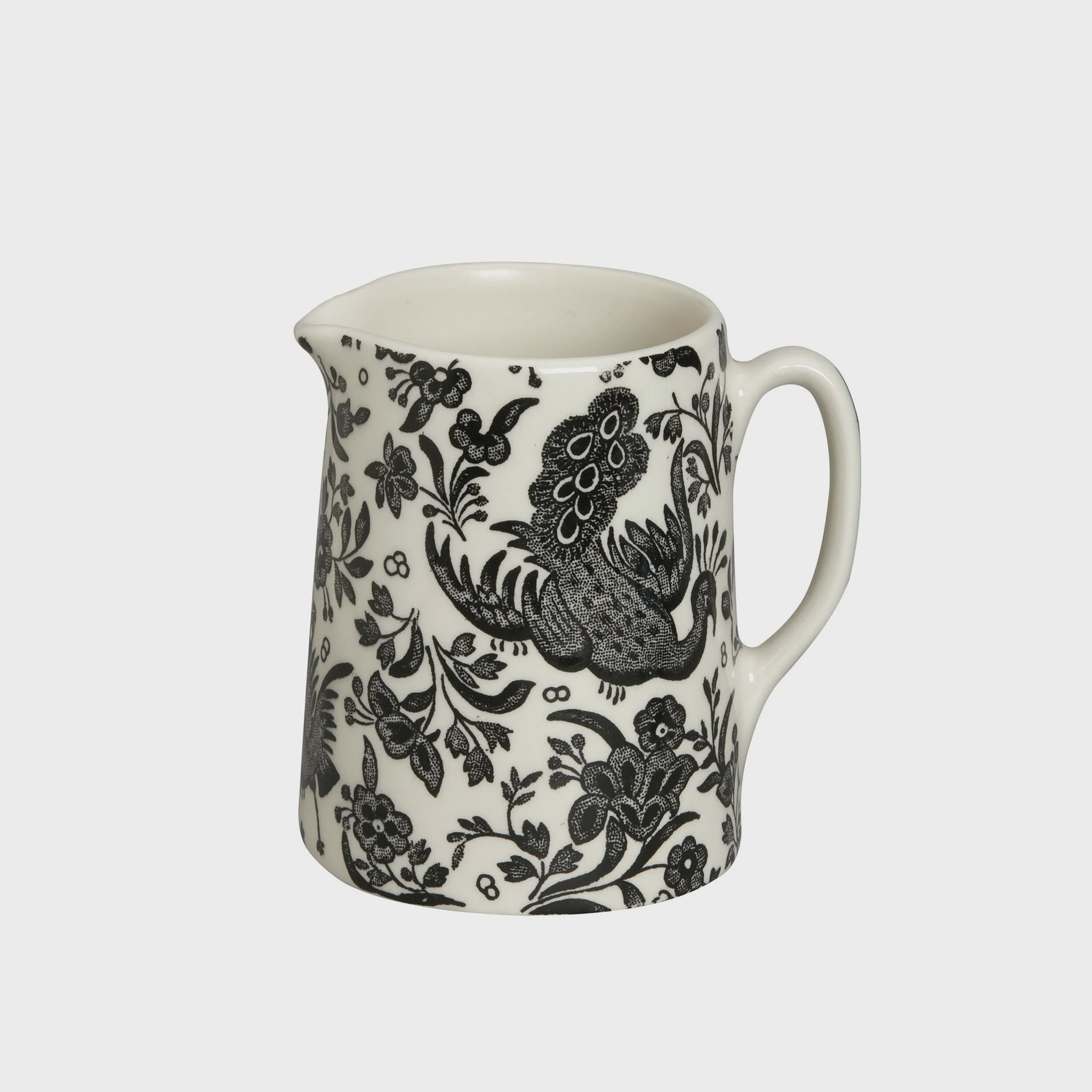 Burleigh Regal Peacock Jug Mini 160ml/1/4pt Black