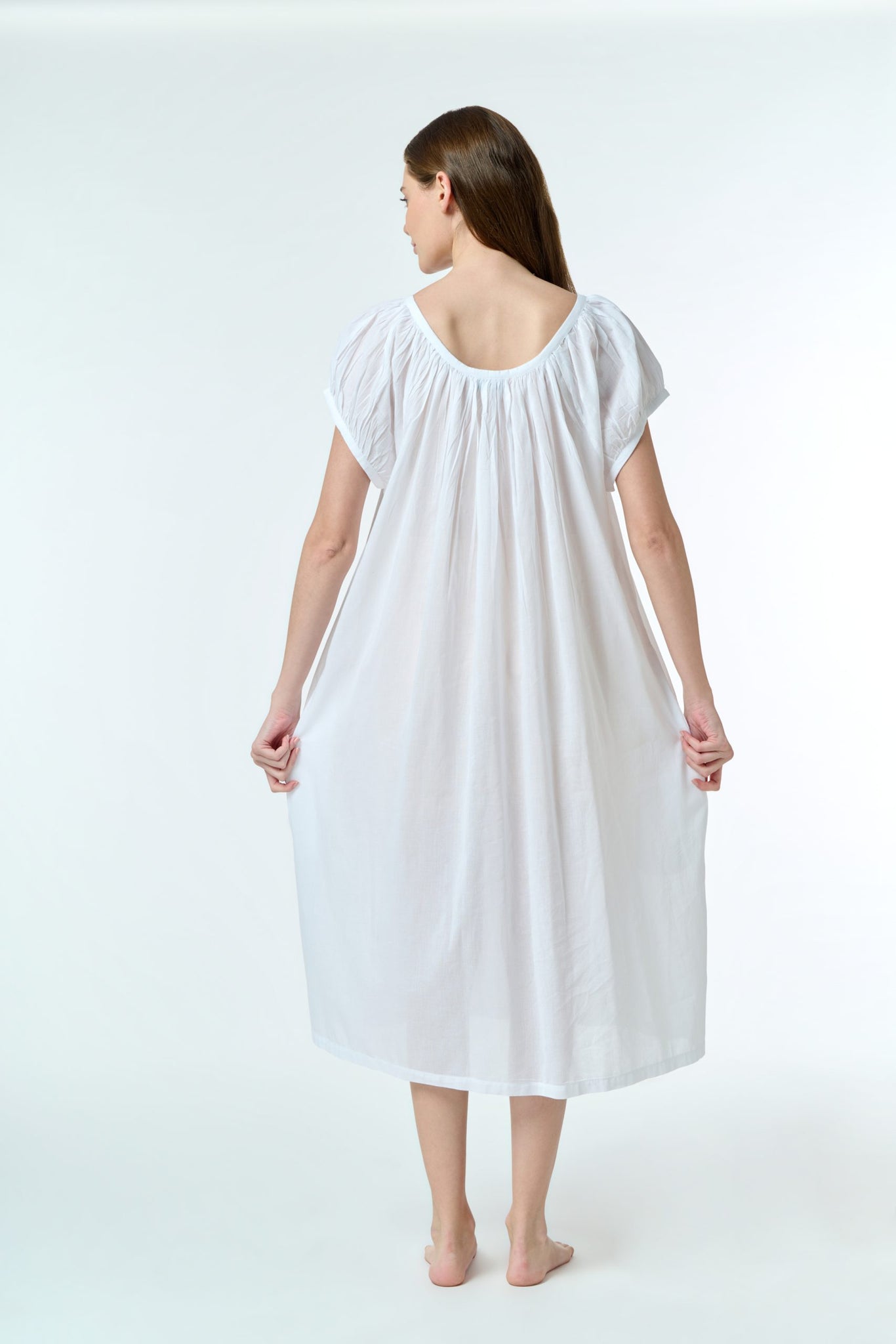 Arabella 100% Cotton Night Dress Capped Sleeve