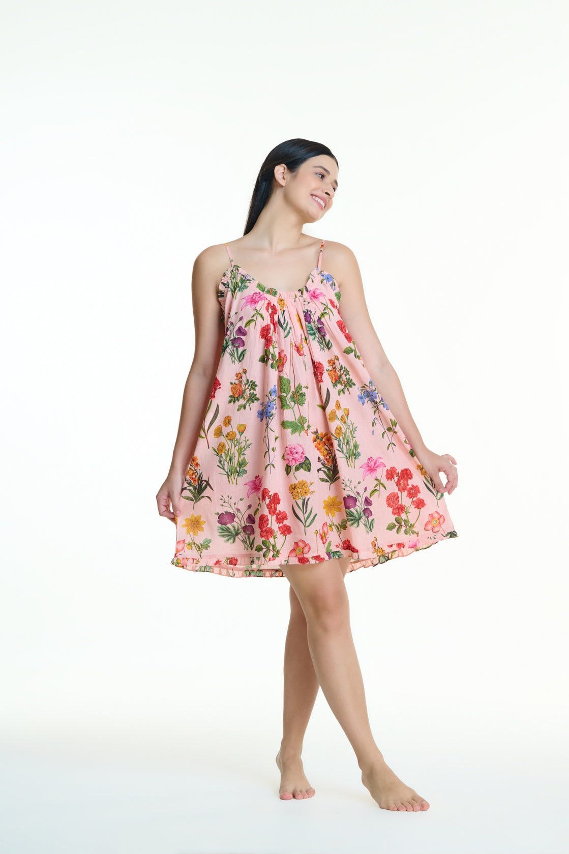 Arabella 100% Cotton Pink Floral Dress