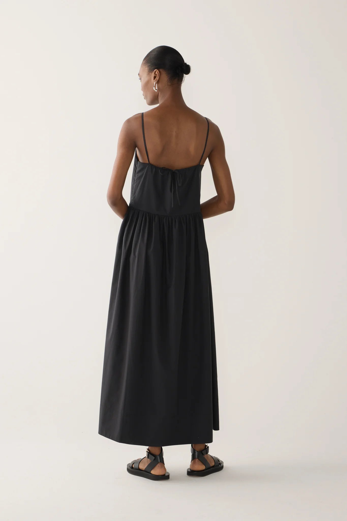 Fomina Amanda Dress - Black Cotton Tencel