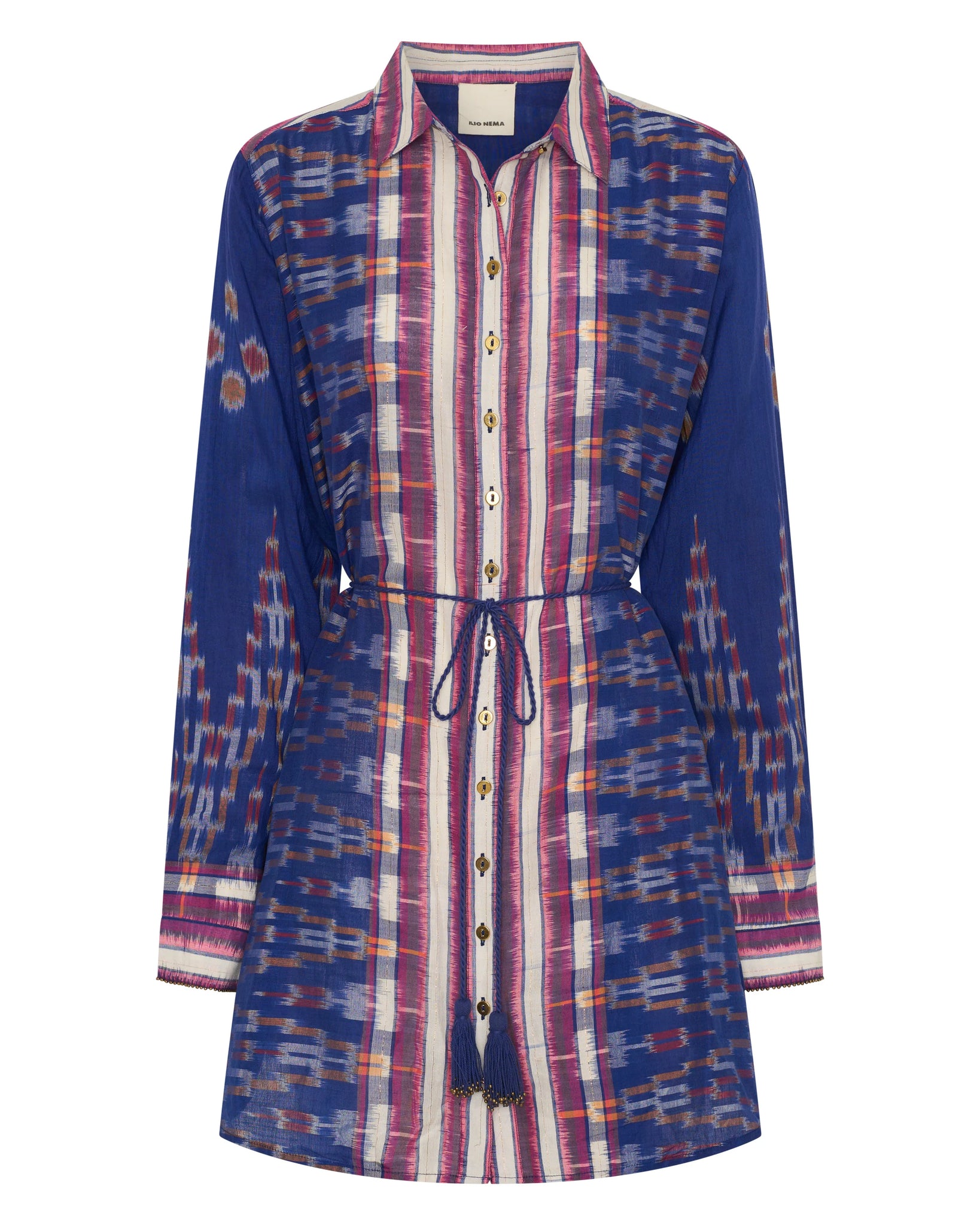 Ilio Nema Arion Ikat Scarf Print ShirtDress