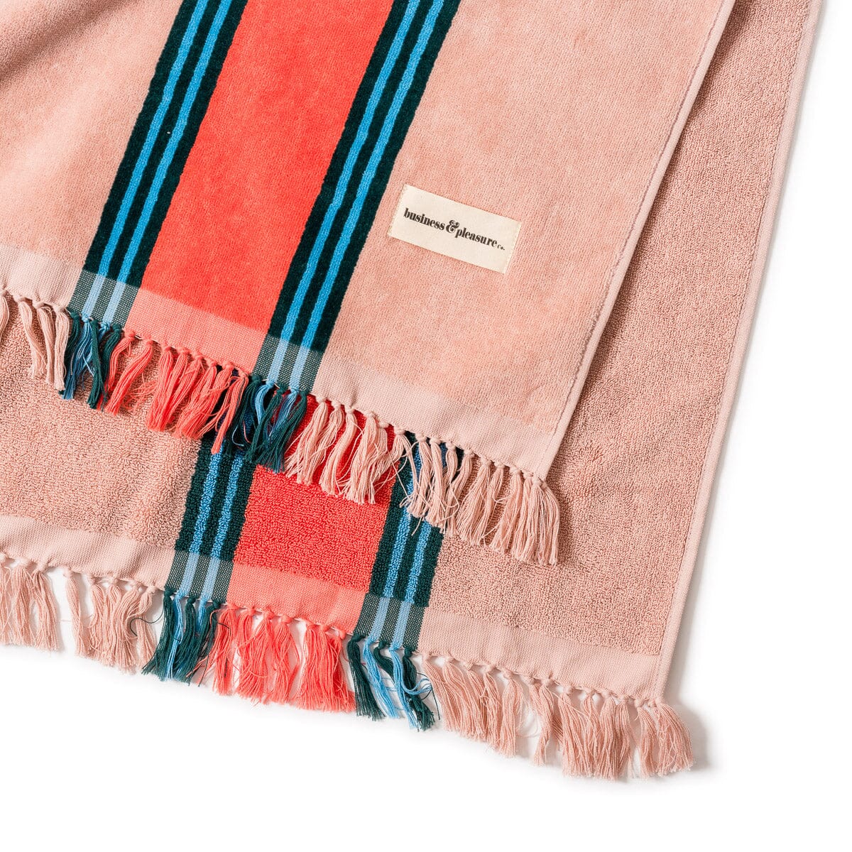 Business and Pleasure Beach Blanket Dusty Pink Stripe