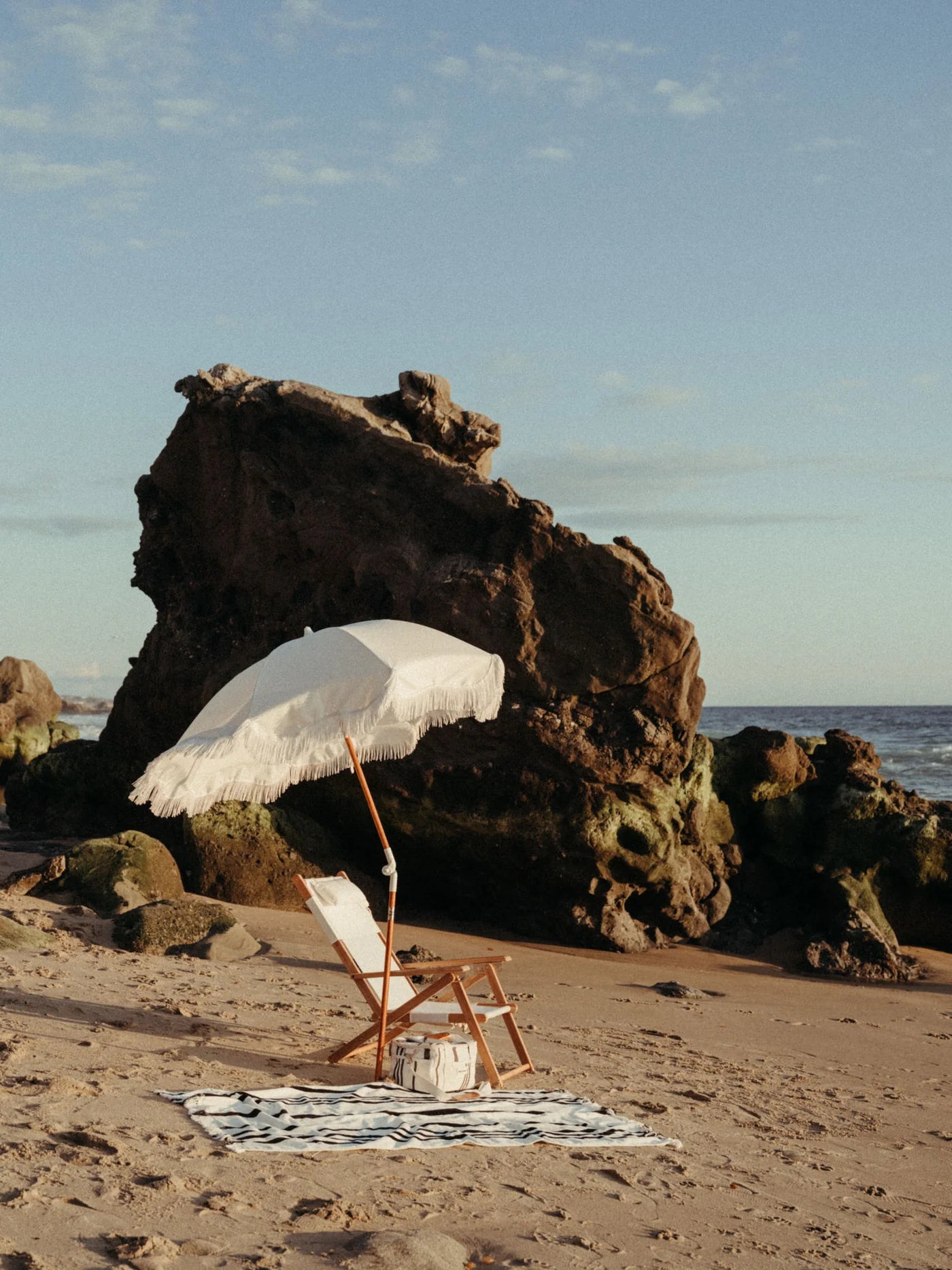 Business and Pleasure Holiday Beach Umbrella Antique White