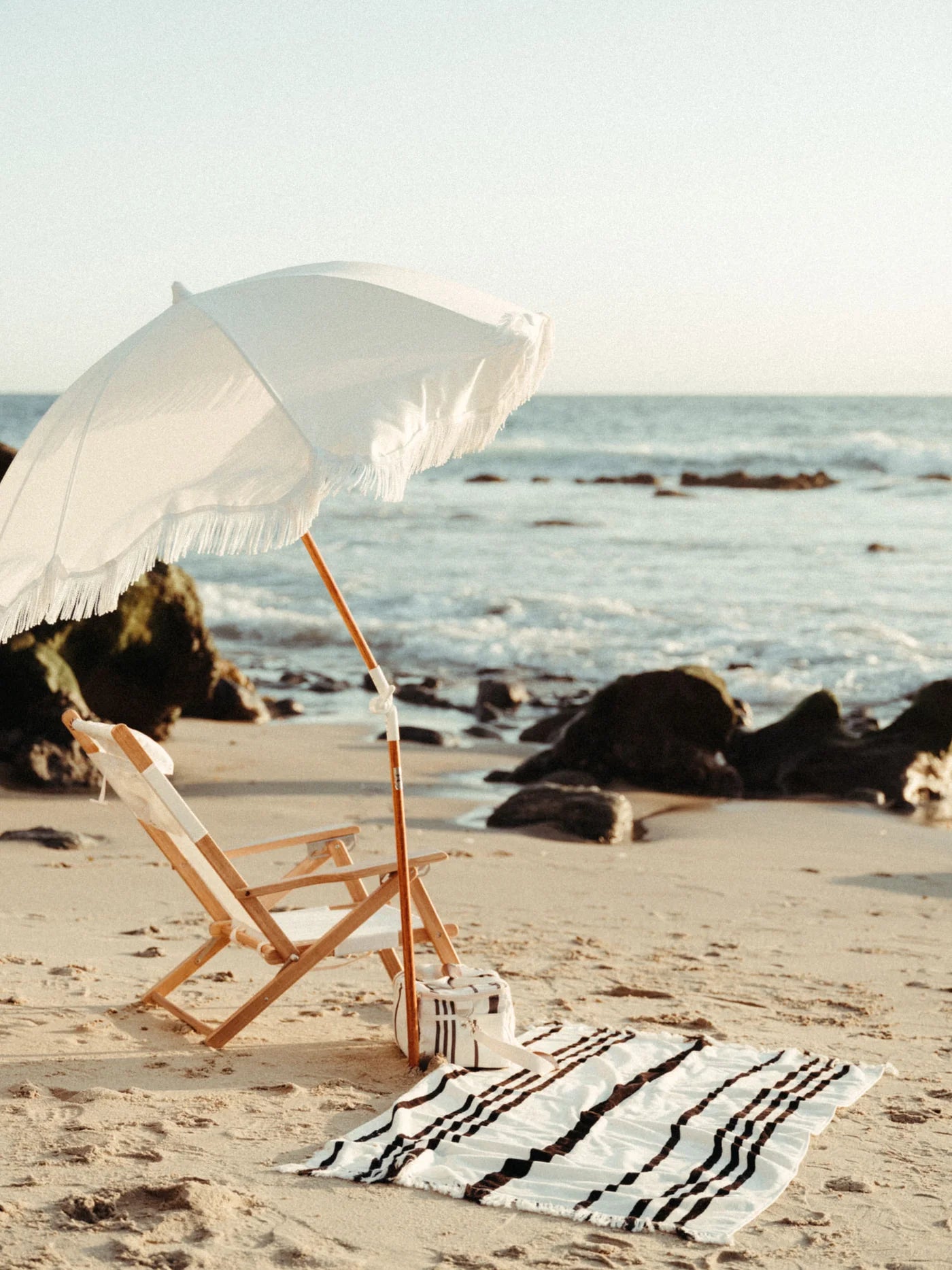 Business and Pleasure Holiday Beach Umbrella Antique White