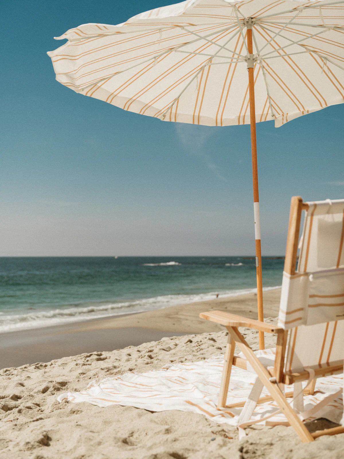 Business and Pleasure Amalfi Beach Umbrella Sand Two Stripe