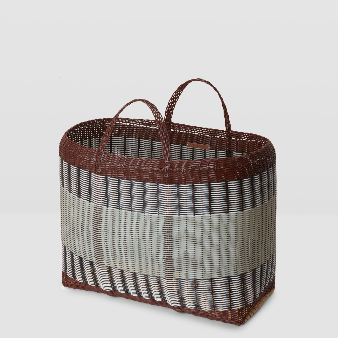 Palorosa Handwoven Tote Basket XLarge - Chocolate & Palm