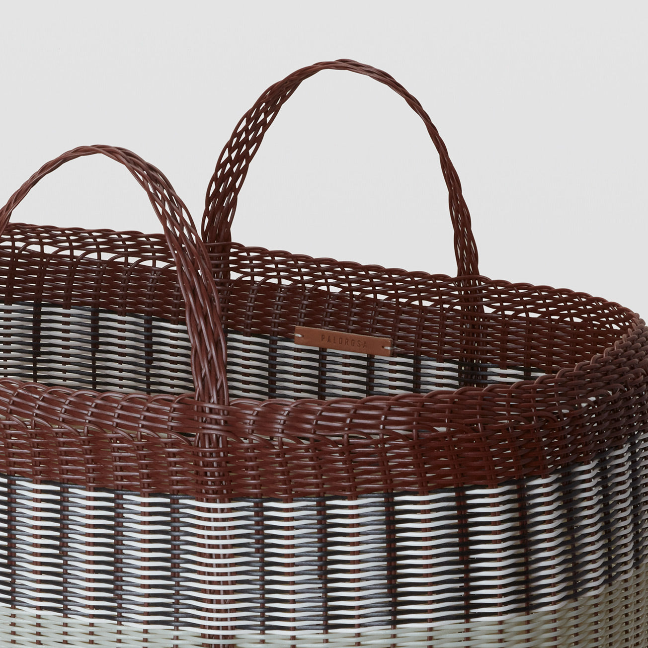 Palorosa Handwoven Tote Basket XLarge - Chocolate & Palm
