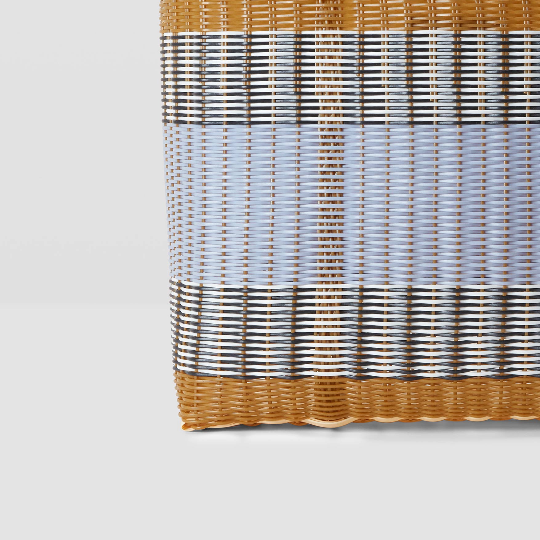 Palorosa Handwoven Tote Basket Med - Tobacco & Blue Lilac