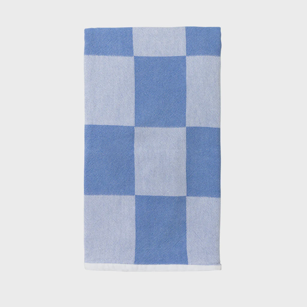 I & J Turkish Towel Checkerboard Royal Blue