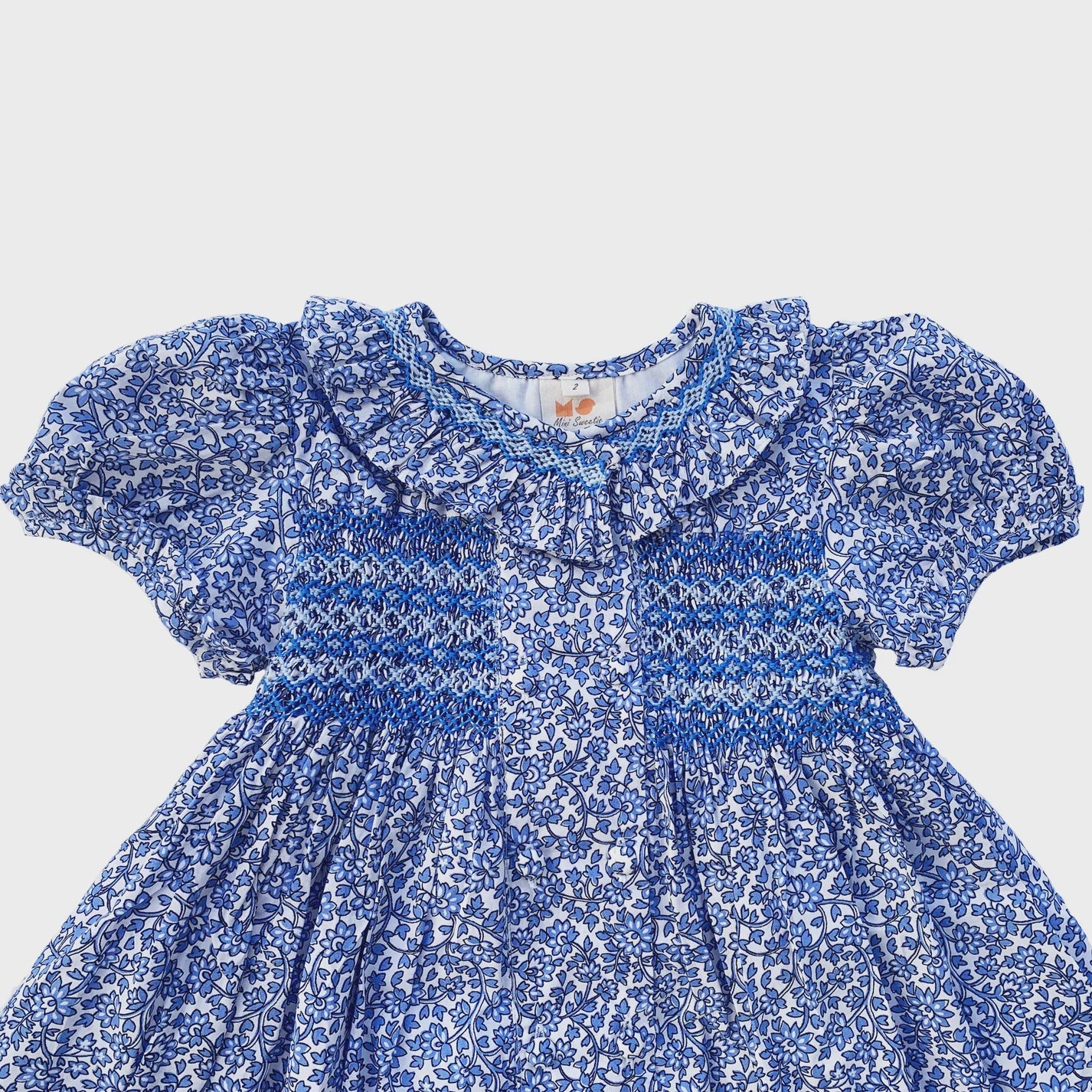 Blue Floral Smocked Dress Size 3