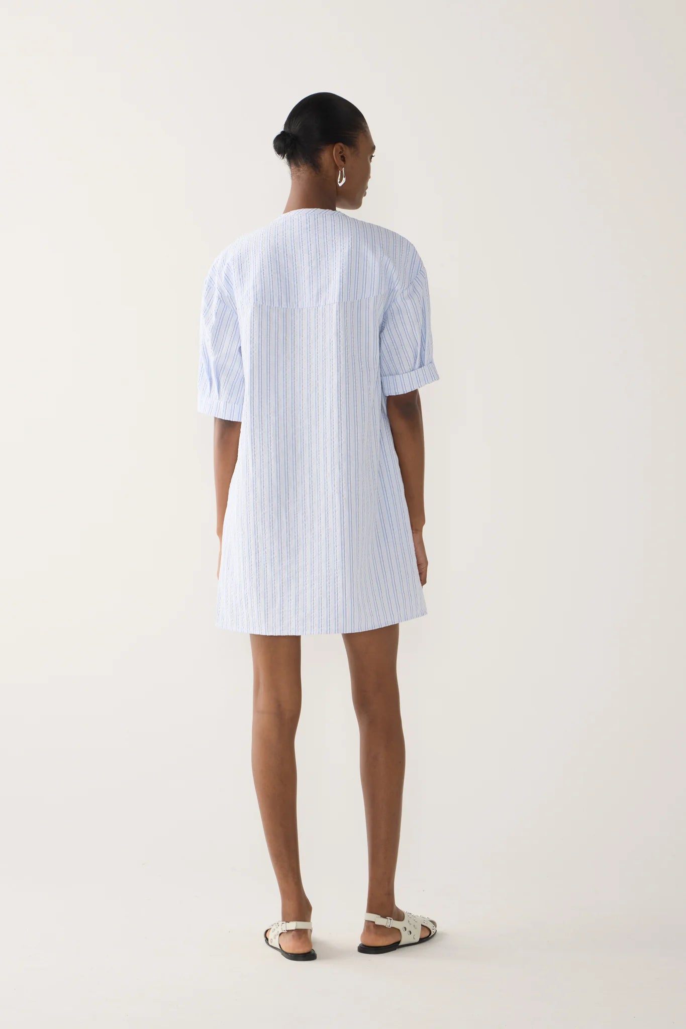 Fomina Dinie Dress - Blue Stripe Seersucker