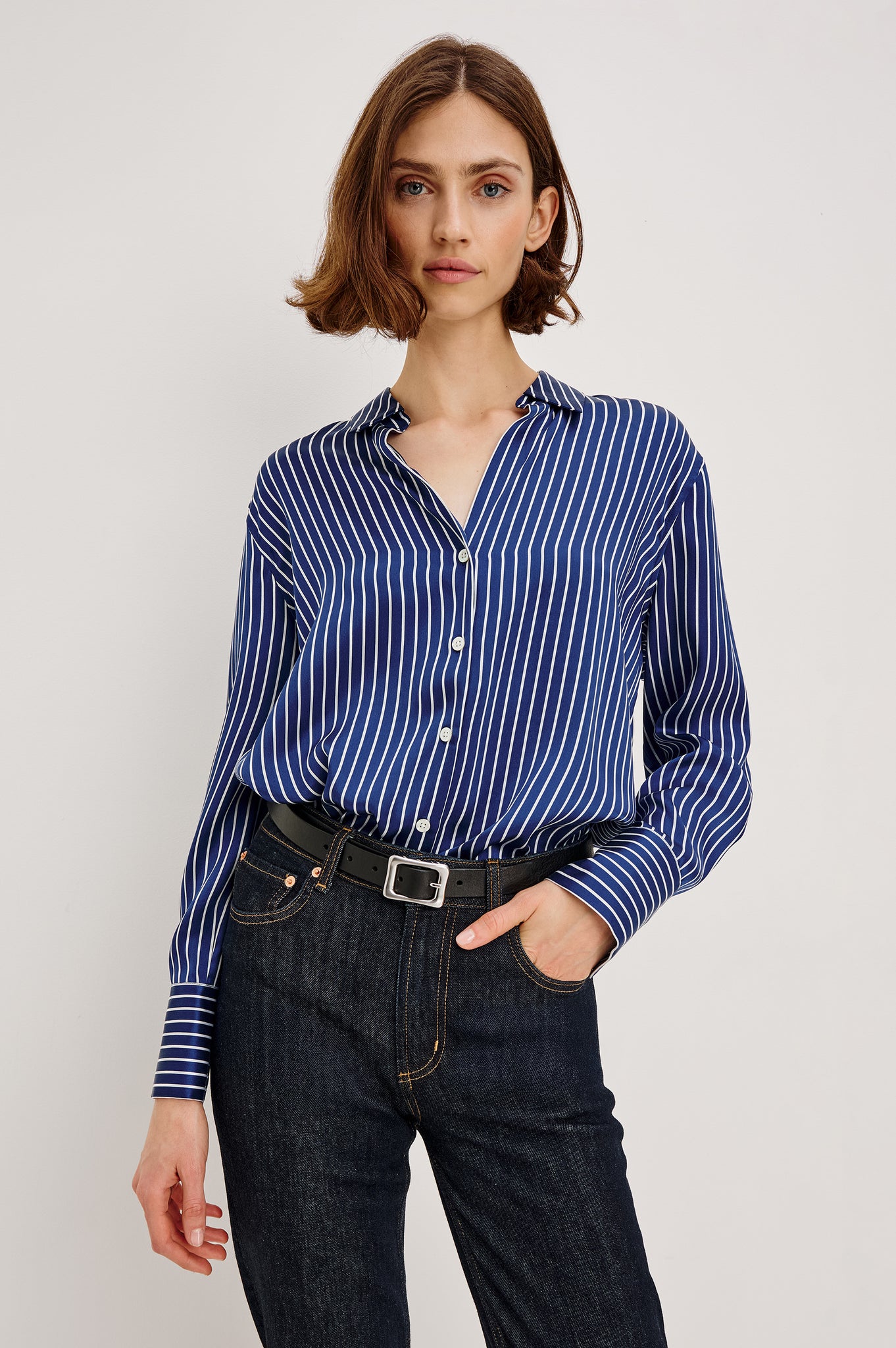 Rails Dorian Twilight Stripe Silk Shirt