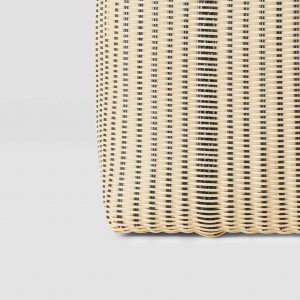 Palorosa Handwoven Tote Basket Med - Black & Cream