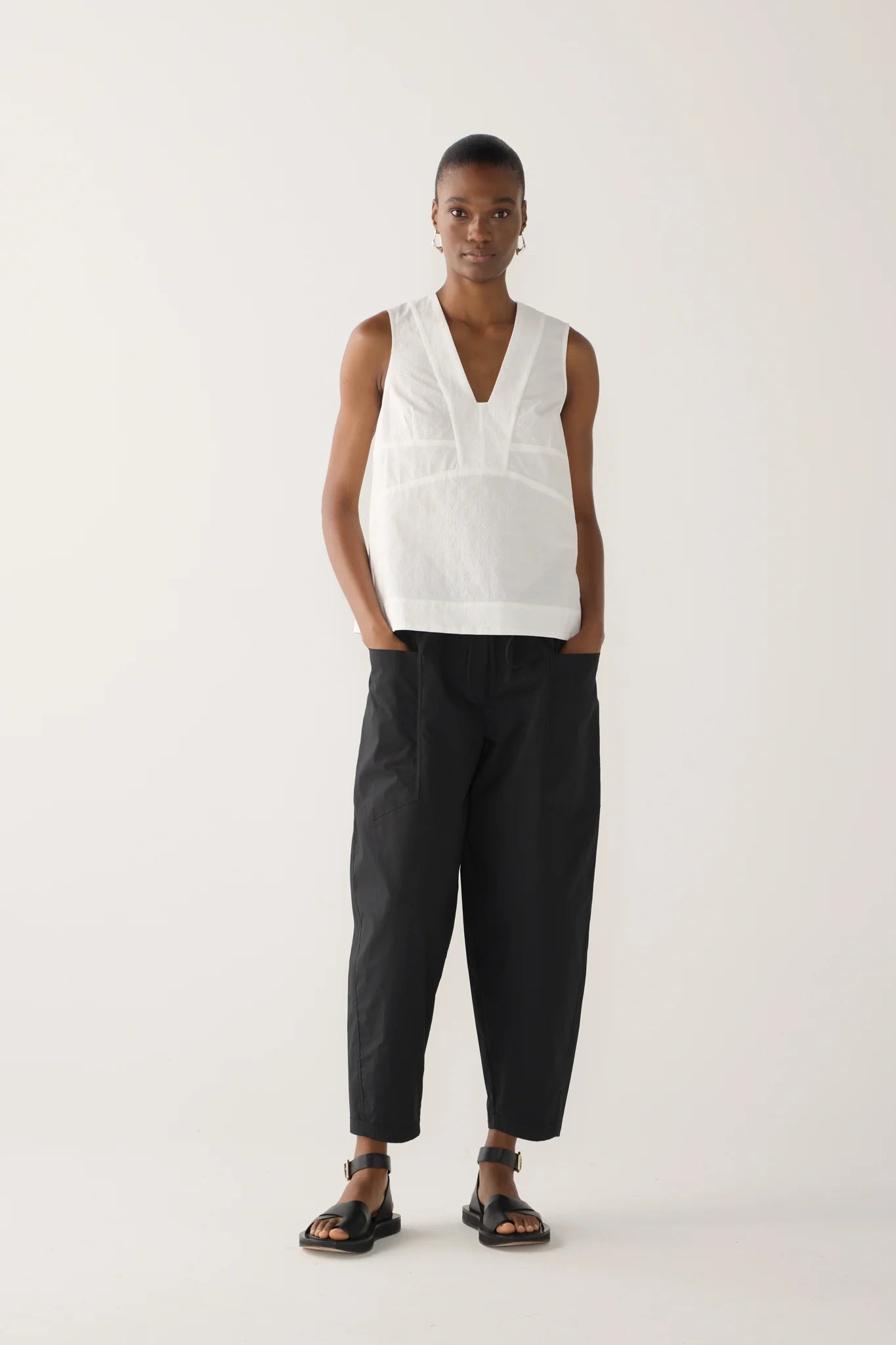 Fomina Flo Top - White Seersucker