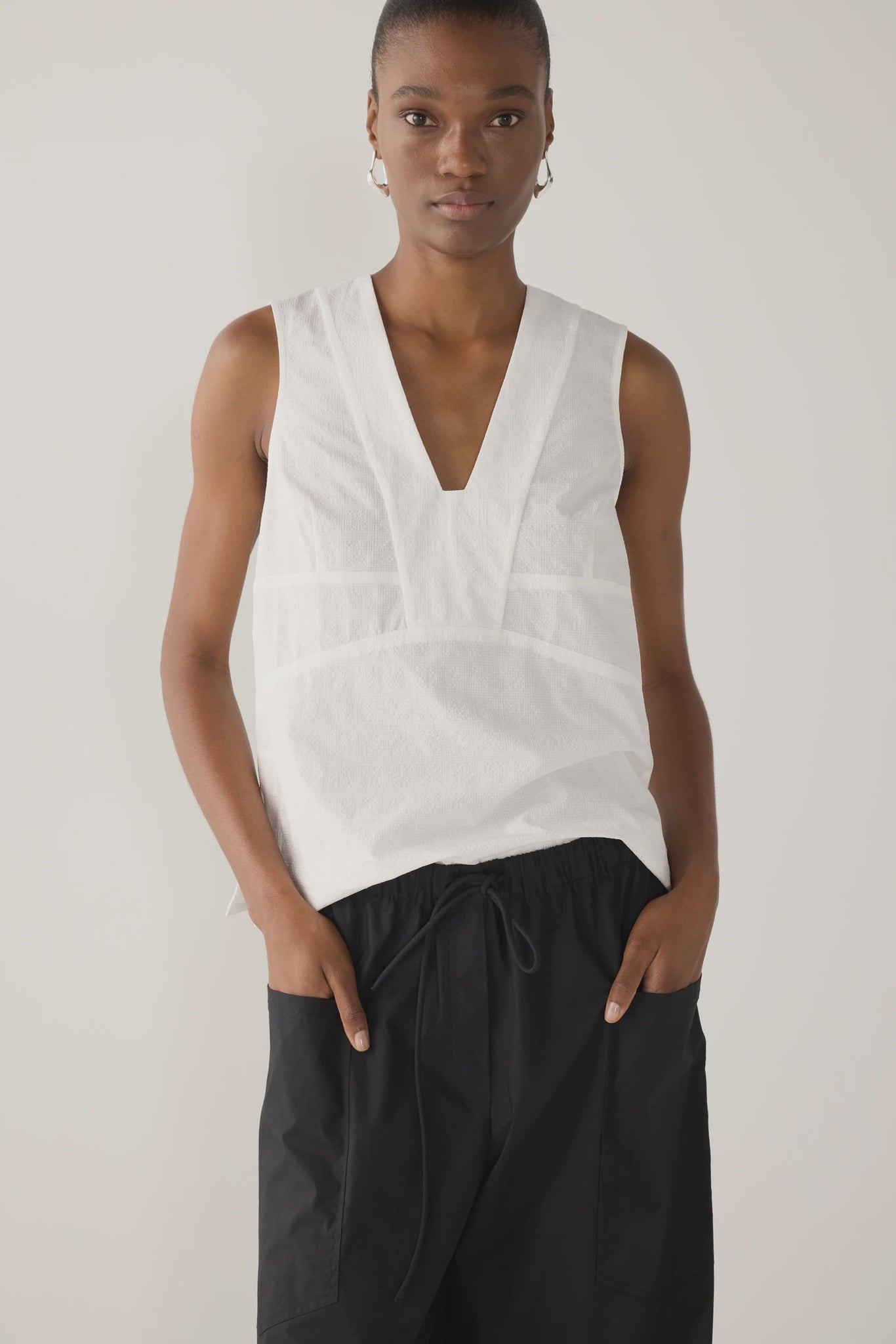 Fomina Flo Top - White Seersucker