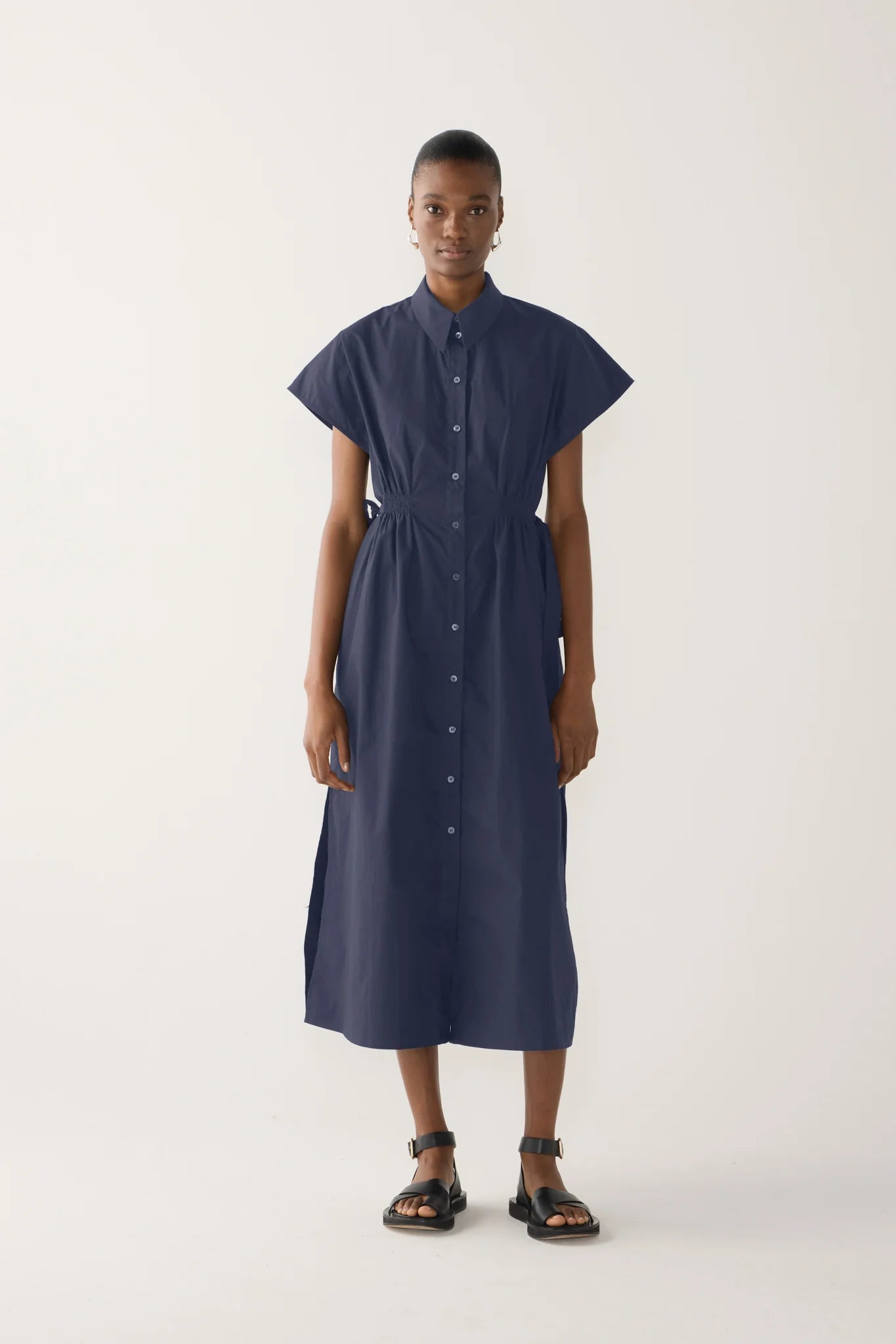 Fomina Heather Dress - Navy Poplin