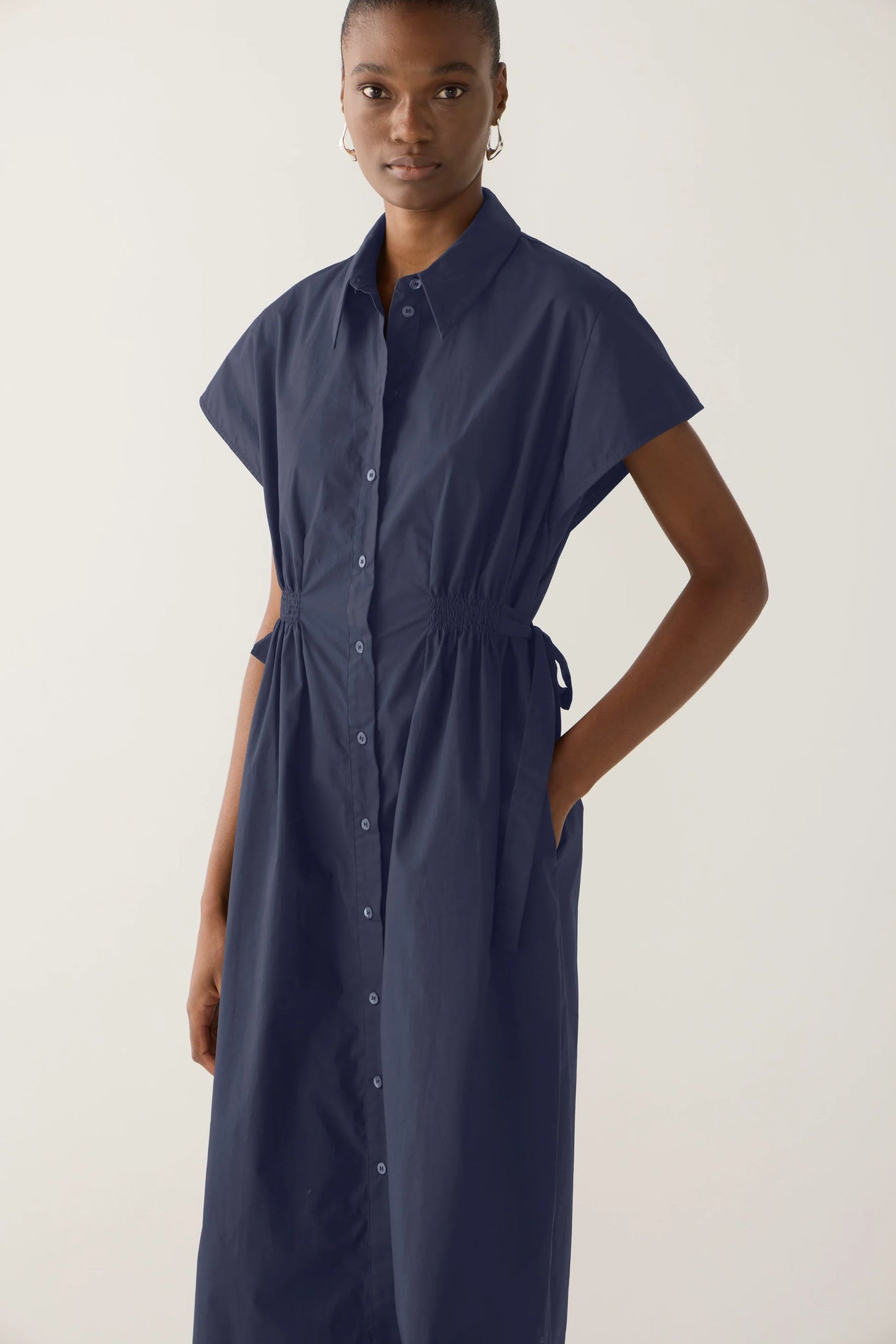 Fomina Heather Dress - Navy Poplin