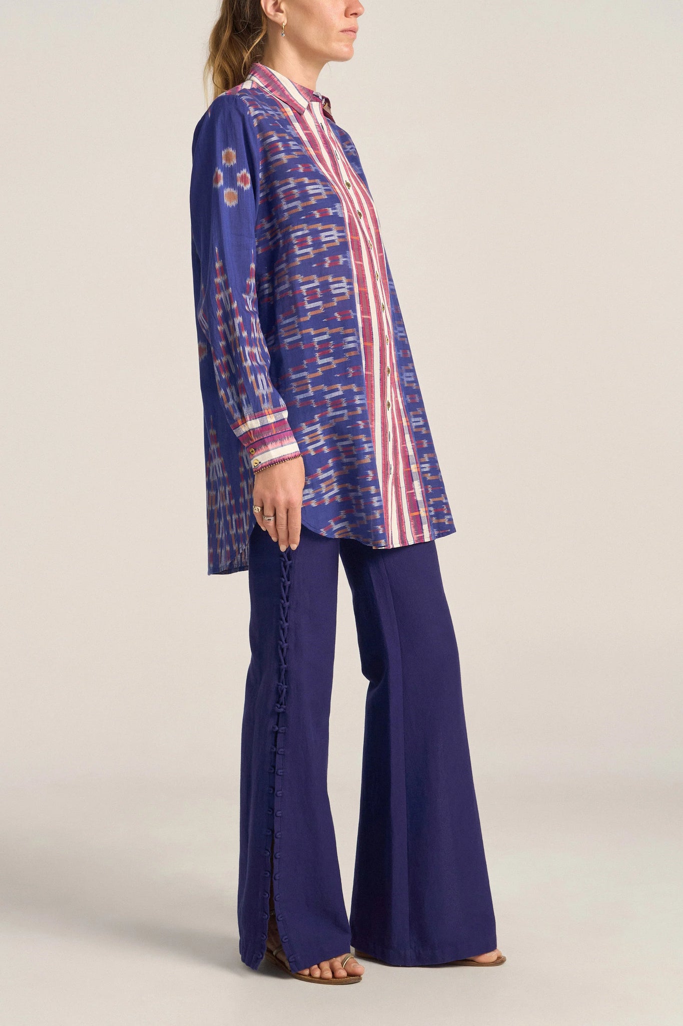 Ilio Nema Arion Ikat Scarf Print ShirtDress