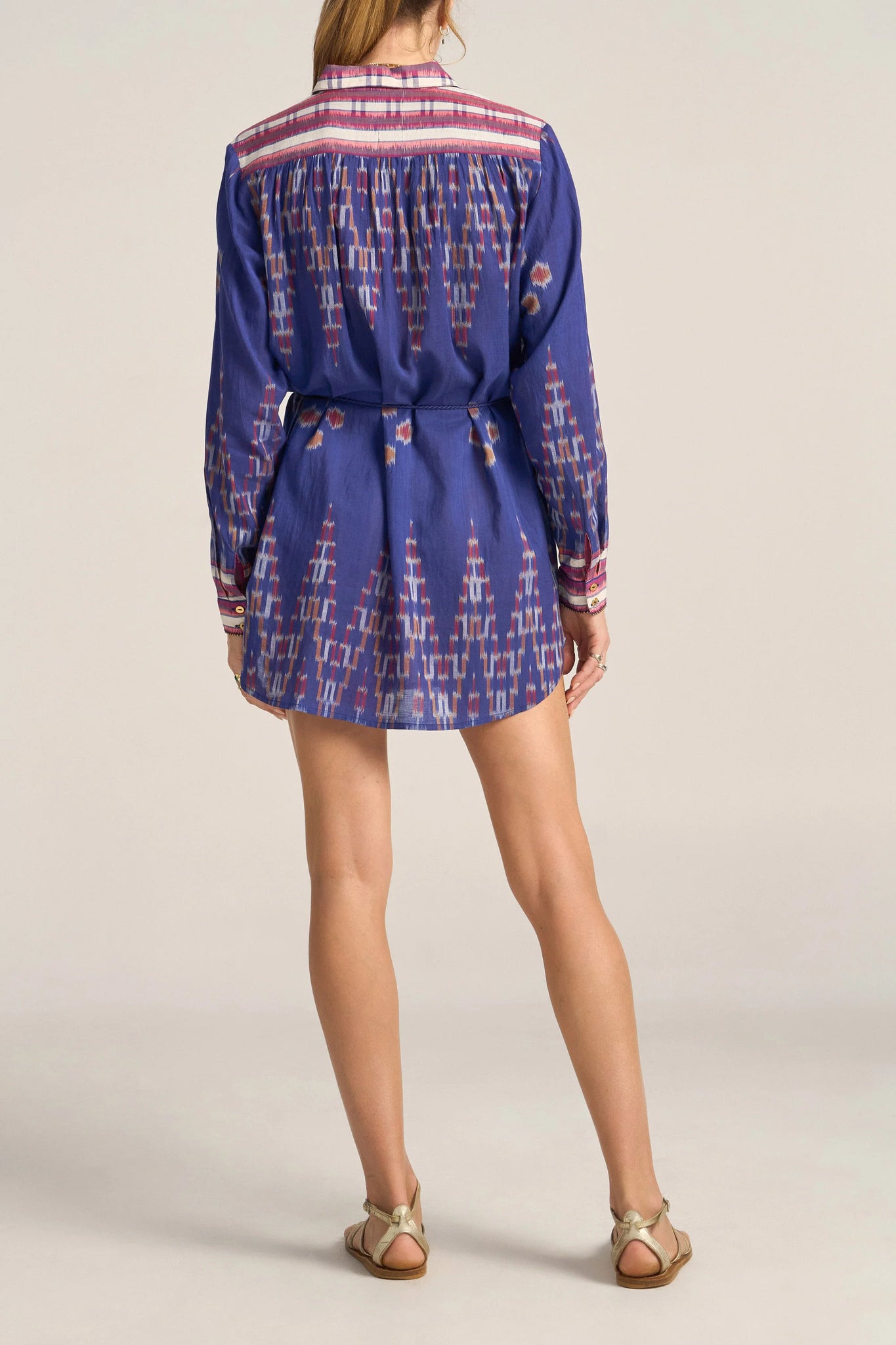 Ilio Nema Arion Ikat Scarf Print ShirtDress