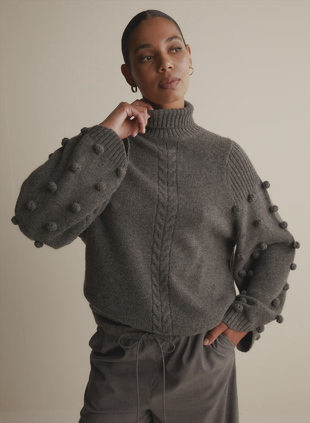 JOSLIN Katie Wool Knit Charcoal Marle