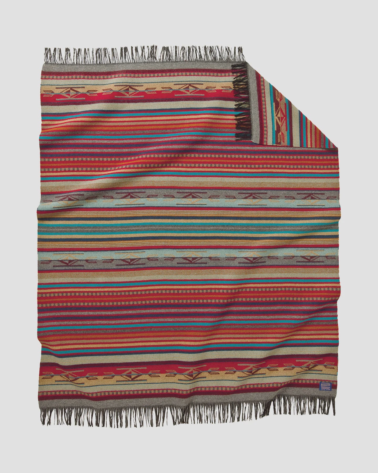 Pendleton Jacquard Fringed Throw Garnet