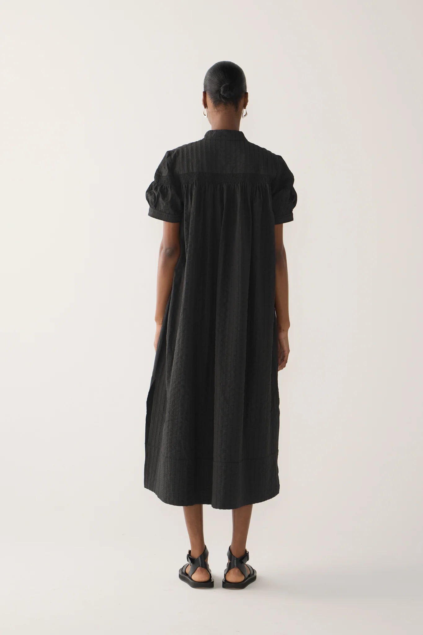 Fomina Kaya Dress - Black Stripe Seersucker