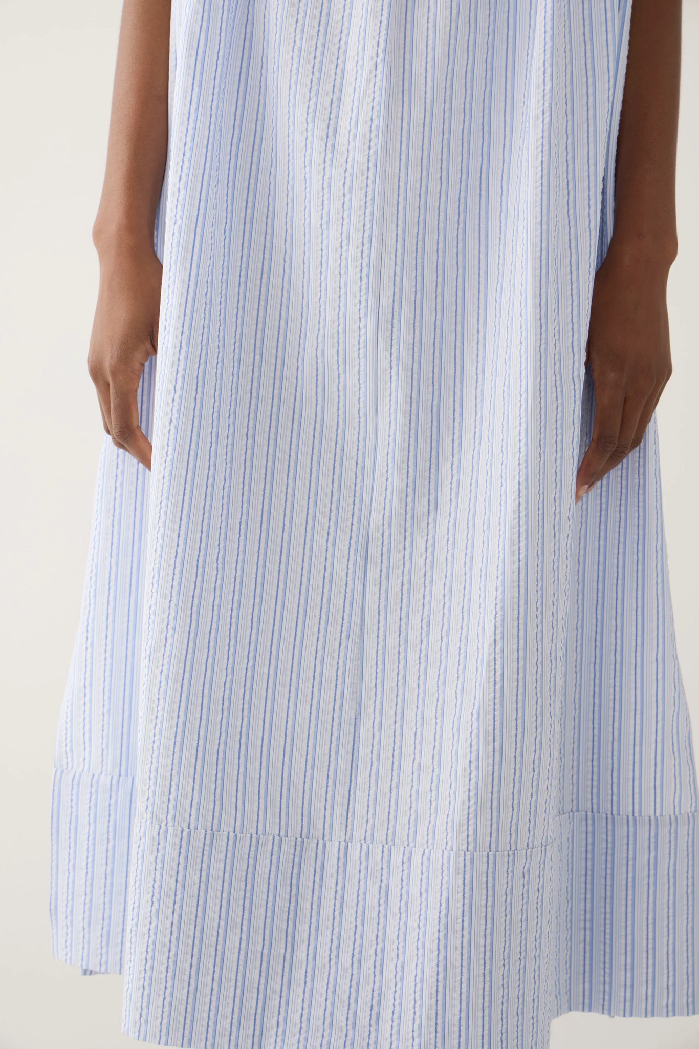 Fomina Kaya Dress - Blue Stripe Seersucker