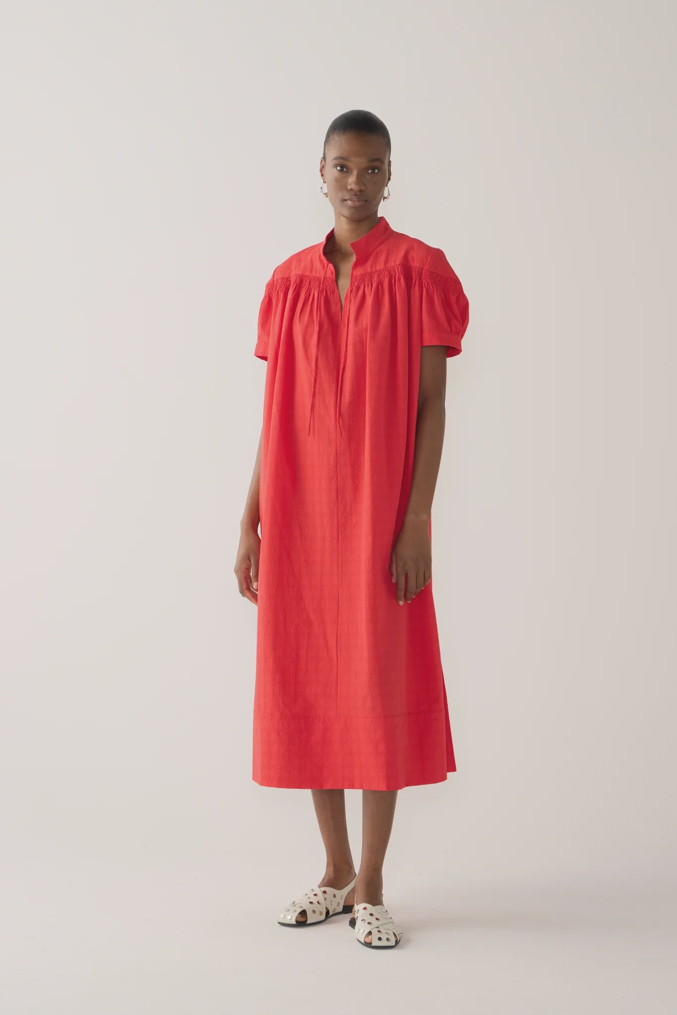 Fomina Kaya Dress - Rouge Seersucker